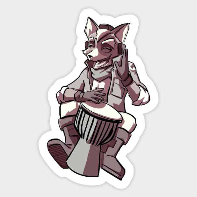 Fox Drum Sticker by beachhead